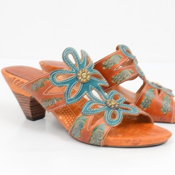 L'Artiste by Spring Step Carlina Flowers Slip On Sandals Size 41 US10 - Picture 2 of 11